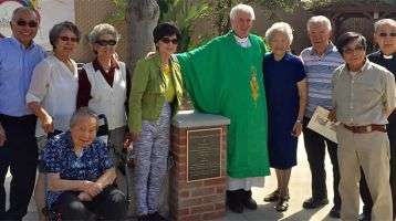 Fr. Tim Mulroy participated in the dedication of the plaque honoring Columbans who founded St. Bridget Chinese Catholic Church