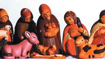 Hand carved manger figures