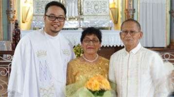 Fr. Kurt Zion Pala celebrating 50 years of forever with this couple.