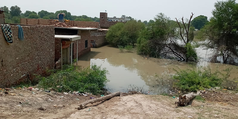 Houses under water in Latifabad, Hyderabad 