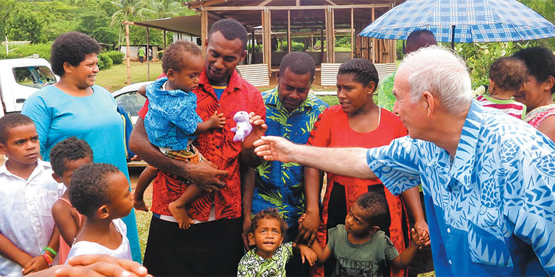 Columban Fr. Frank Hoare playing Santa Claus