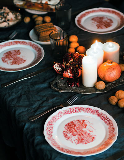 Table set for the Wigilia celebration.