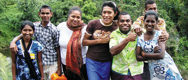 Koromakawa youth with Indo-Fijian visitors