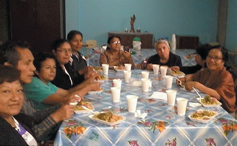 Irma with friends in Peru