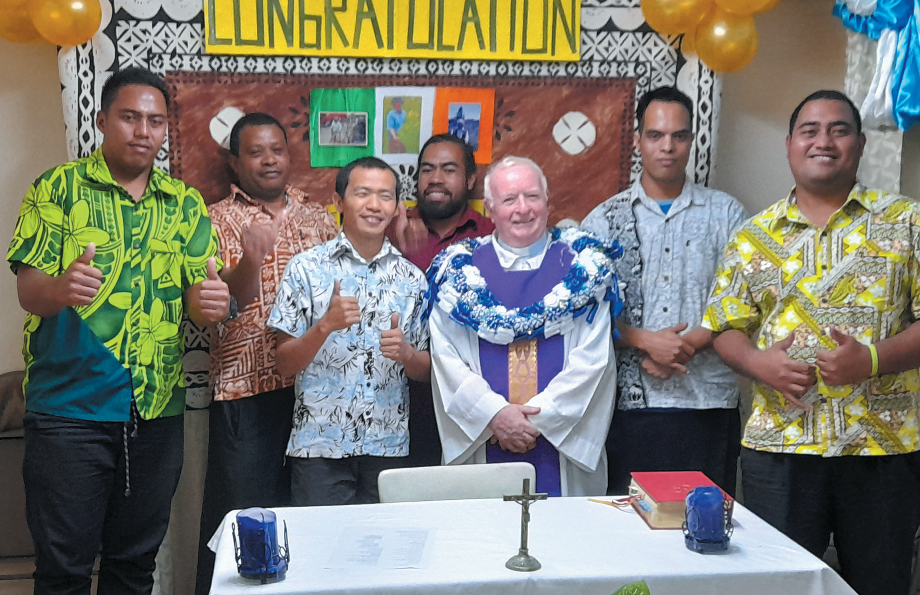 Fr. John with Columban seminarians