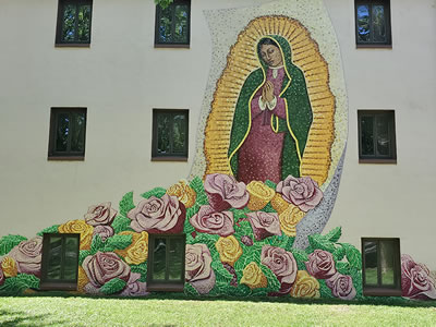 Our Lady of Guadalupe mural on the St. Columban's Center at the U.S. Region office in Bellevue, Neb.