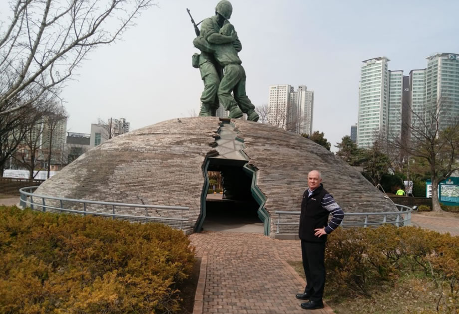 Columban Fr. John Boles at the Korean War Memorial in Seoul, South Korea.