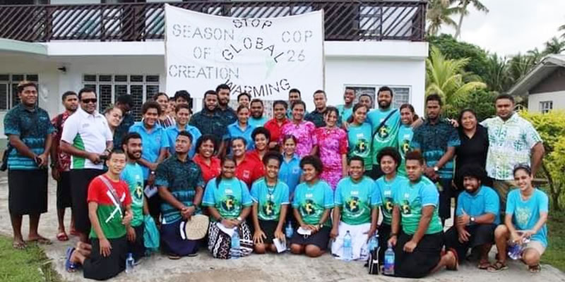 Students from different tertiary colleges gather in front of the Columban Formation House.