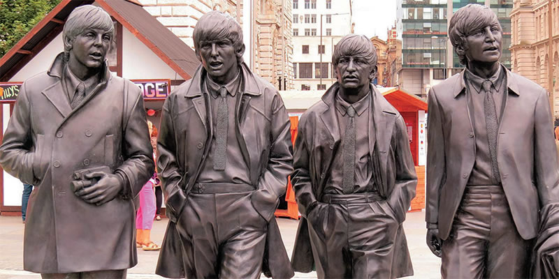 A statue of The Beatles