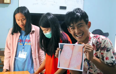 Students at the Learning Resources Center in Myanmar