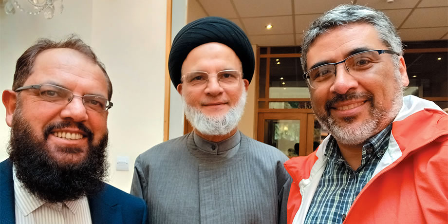 Mauricio Silva (right) with Shi'a and Sunny, Muslim leaders