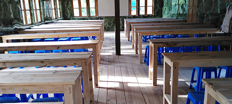Rebuilt classroom at the boarding school in Myanmar
