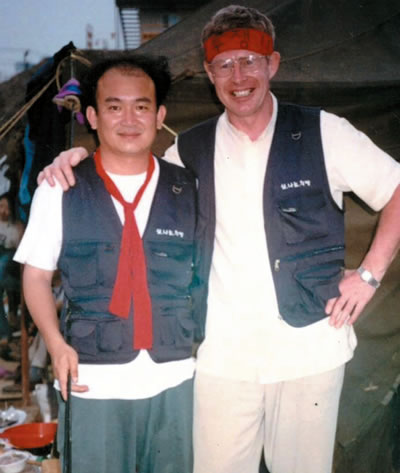 Fr. Donal (left) at Bongcheondong Area Celebration