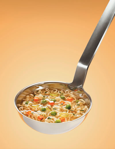 A ladle of soup