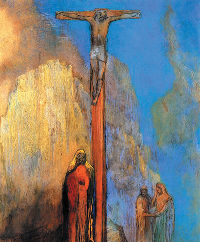 A painting of Christ on the Cross