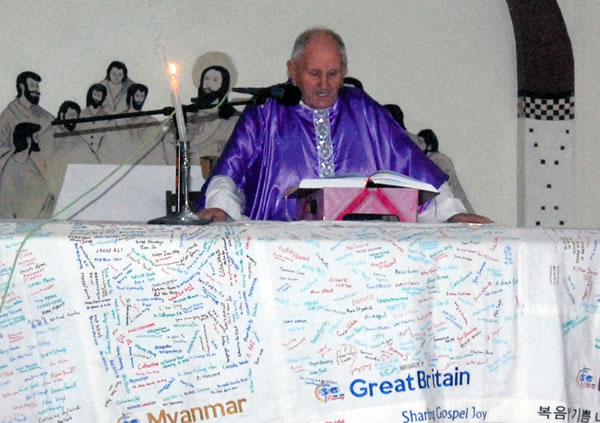Columban Fr. Donal McIlraith at Mass
