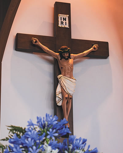 A large crucifix of Jesus