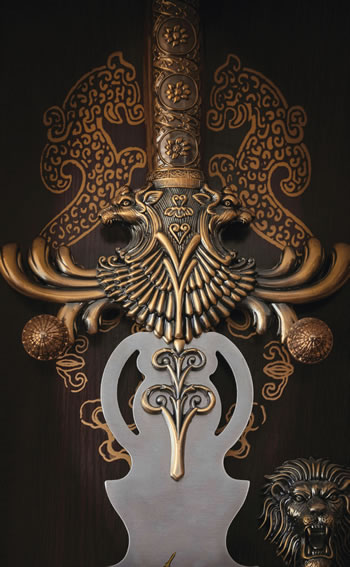 The hilt of a ceremonial chinese sword