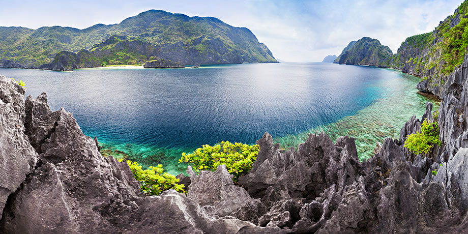 Scenic lagoon in Philippine Islands