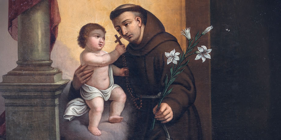 Paiting of St. Anthony of Padua in a Franciscan church