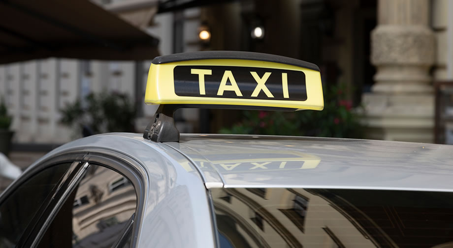 Taxi in traffic