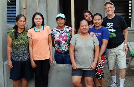 Subanen crafters and Fr. Vinnie outside their new workshop