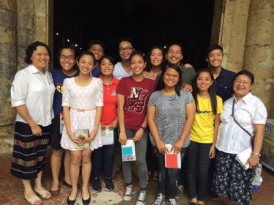 Sr. Winnie and Sr. Tammy with some of the youth of Jimenez.