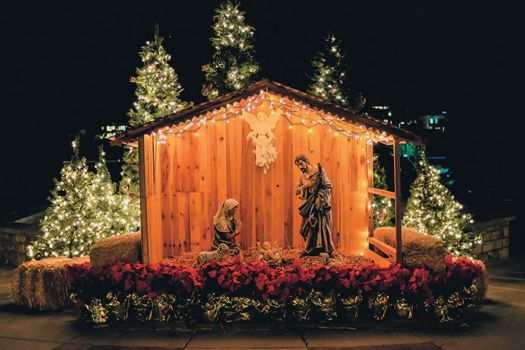 A life-size Nativity scene