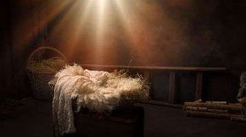 Baby Jesus in the manger.