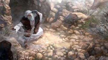 Elijah at the entrance to the cave