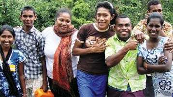 Koromakawa youth with Indo-Fijian visitors