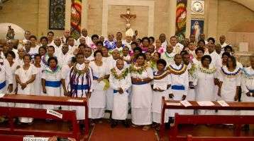 58 newly installed Catechists with Archbishop Peter Loy