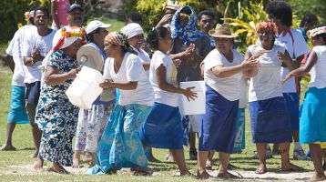 Fijian spectators cheering