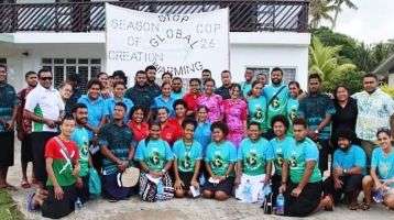 Students from different tertiary colleges gather in front of the Columban Formation House.
