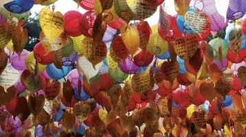 Balloons fill the air
