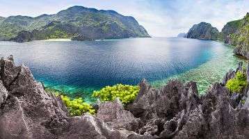 Scenic lagoon in Philippine Islands