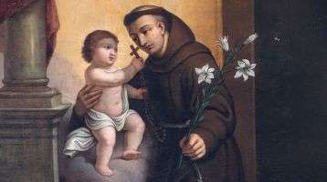 Paiting of St. Anthony of Padua in a Franciscan church
