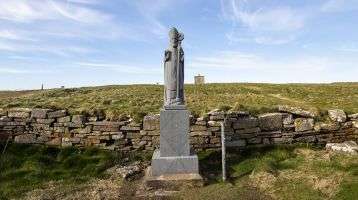 Statue of St. Patrick at Downpatrick Head in County Mayo, Ireland