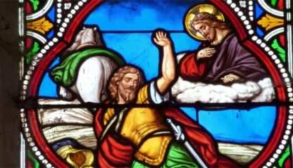 Saul meets Jesus on the road to Antioch