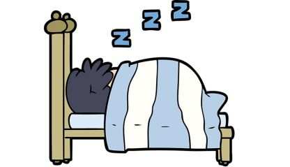 Drawing of a man snoring