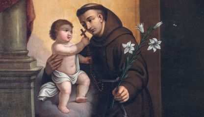 Paiting of St. Anthony of Padua in a Franciscan church