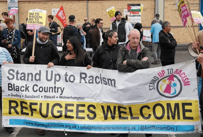 Community march to support immigrants in the UK
