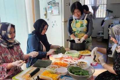 Columban lay missionary Lee Kyung Ja, Christina (center), and friends