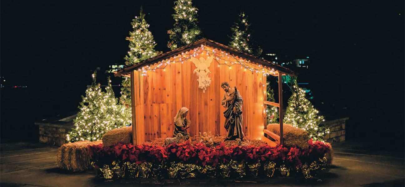 A life-size Nativity scene