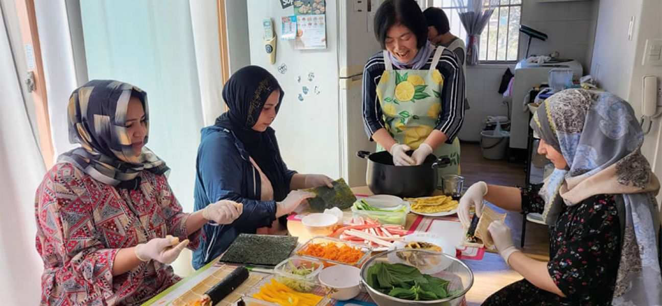 Columban lay missionary Lee Kyung Ja, Christina (center), and friends