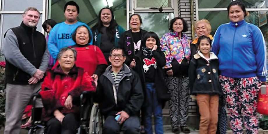 Adai (center, in wheelchair) and views of the TianGou Chapel