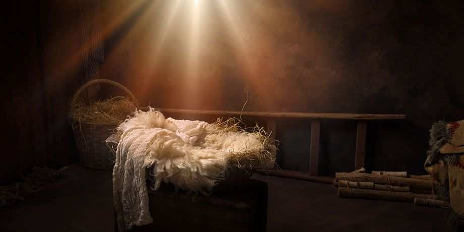 Baby Jesus in the manger.