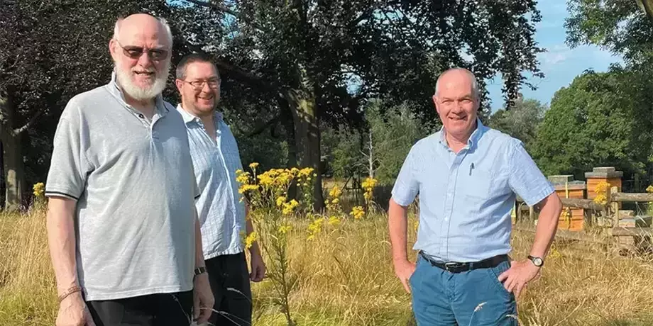 Fr. John Boles (right) and two members of the Columban group that visited the Salford Laudato Si’ Center