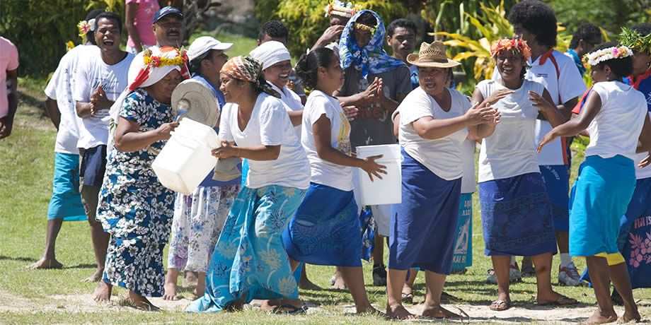 Fijian spectators cheering