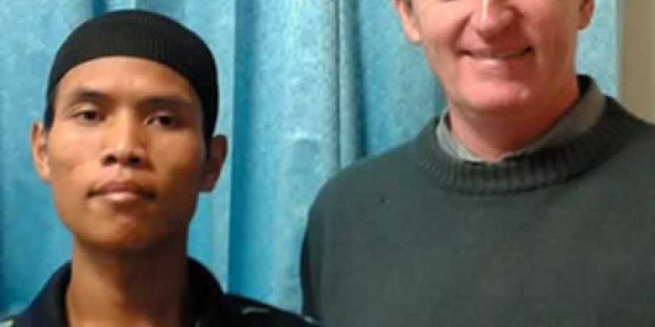 Columban Fr. Peter O'Neill (wih Yudi) first went to Taiwan in 1991.